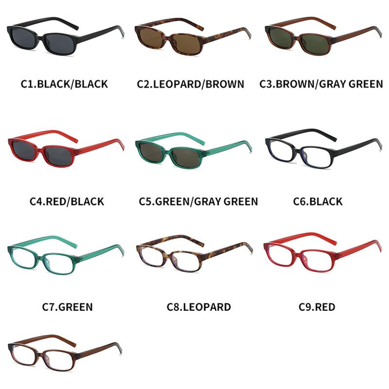 New Ins Popular Fashion Small Rectangle Polarized Men Sunglasses Shades UV400 Retro Leopard Tea Women Punk Sun Glasses