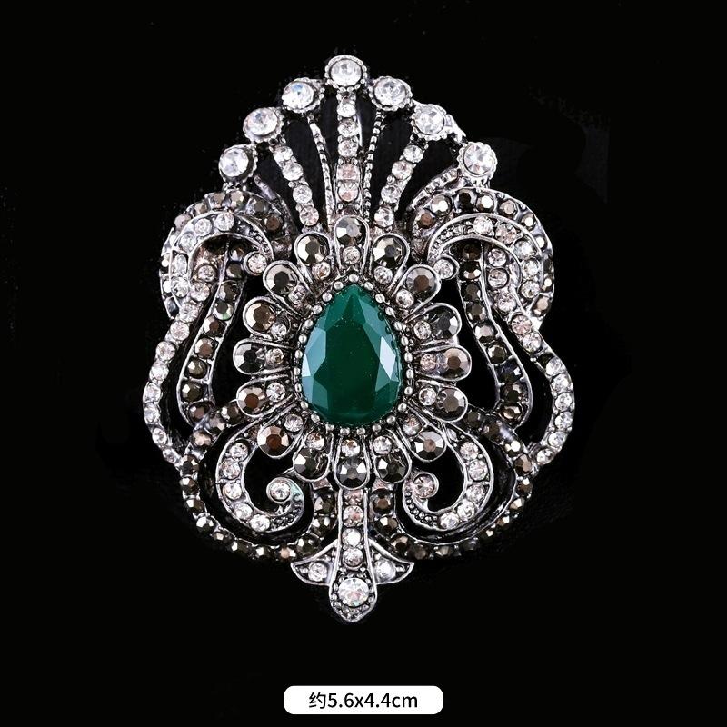 Fulok Court Brooch Femininity Metal Crystal Badge Pin Suit Coat Accessories