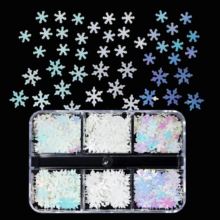 Christmas Glitter Nail Snowflakes Sequins Nail Art Decals Manicure Charms Decor