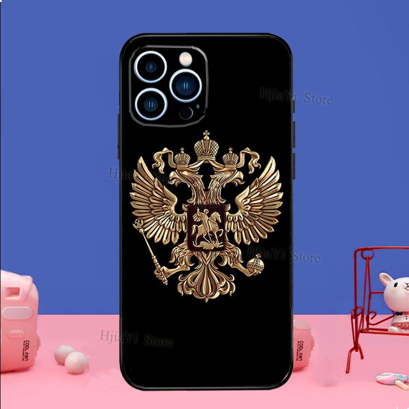 Russia Russian Coat Of Arms Phone Case For iPhone 16 15 11 12 13 14 Pro Max Mini X XS XR Plus SE2 Funda Coque Capa Cover