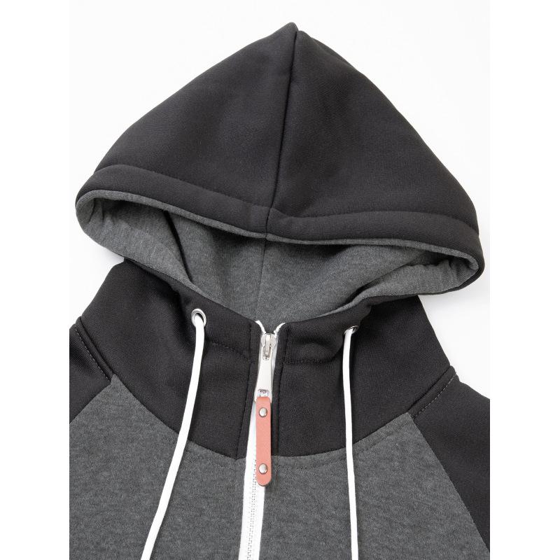 Pánská barevně blokovaná fitness sportovní pánská mikina ležérní módní plug rukáv kardigan top