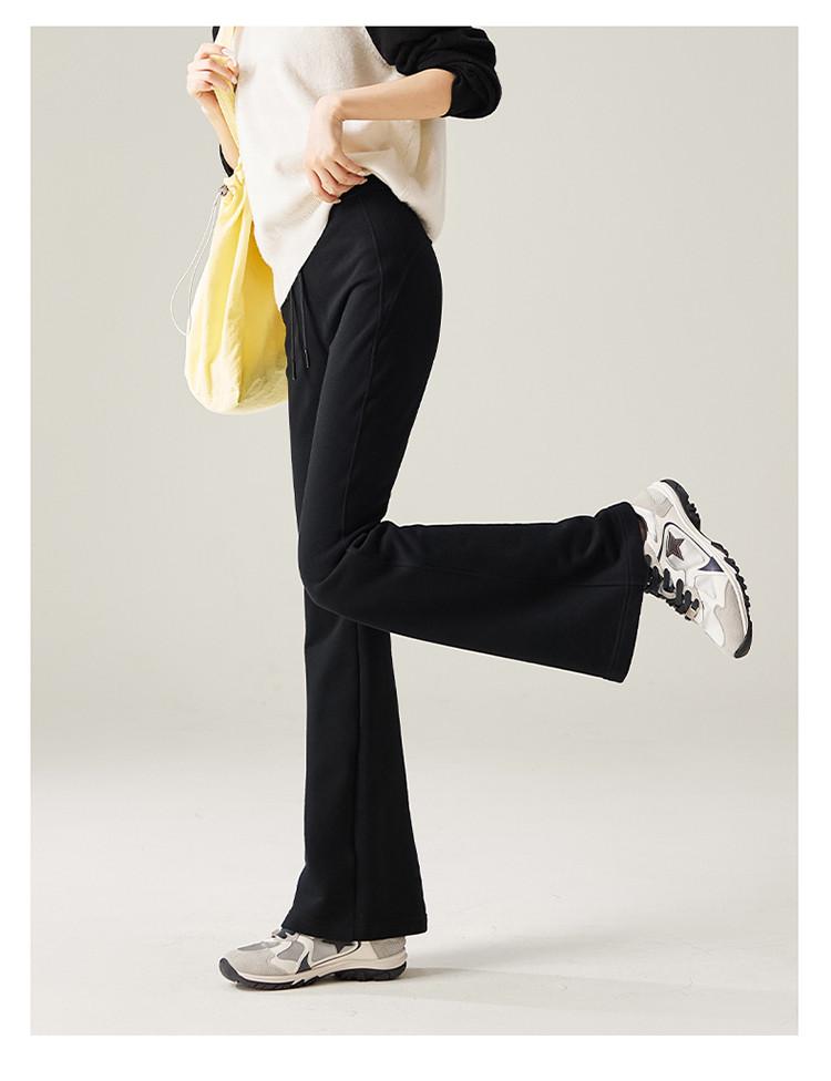 Elastic waistband tied elastic sports flared pants for women in autumn 2025, fashionable and versatile casual pants