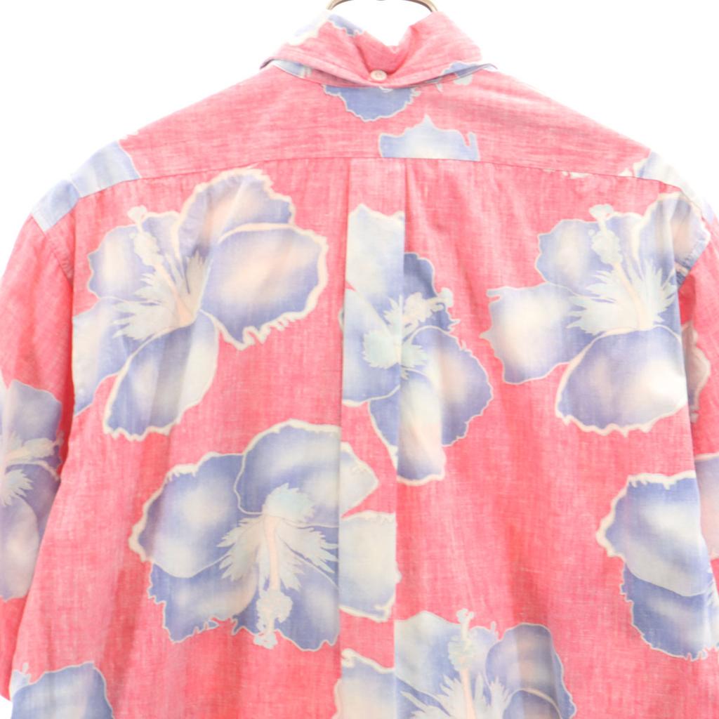 reyn spooner 80s Gold Tag Vintage Reverse Print Hibiscus Pattern Short sleeve Button down Aloha shirt Men's Used
