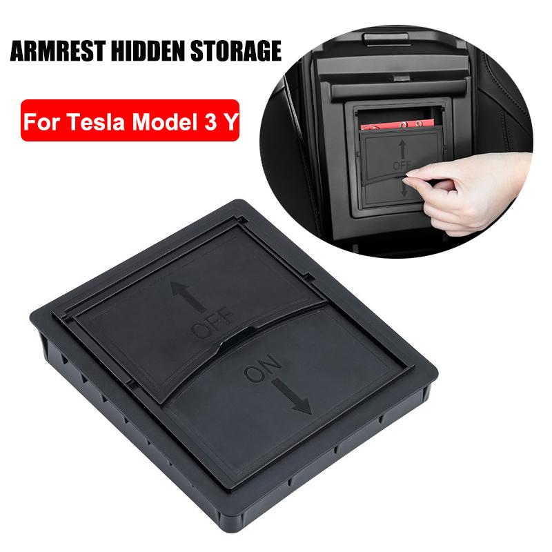 For Tesla Model Y 2025 Center Console Organizer Tray Armrest Hidden Drawer Under Seat Storage Box Cup Holder Insert Accessories