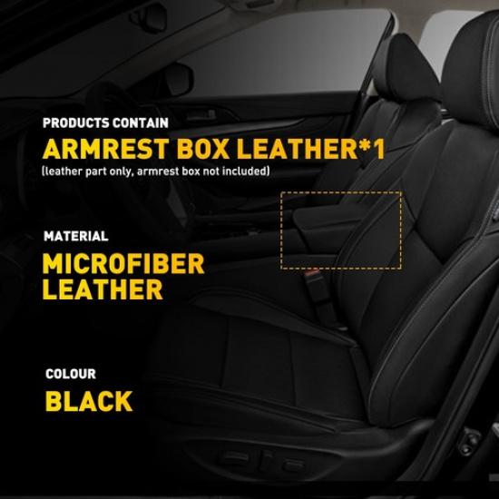 Fits 2016- Nissan Maxima Leather Center Console Lid Armrest Cover Skin Black