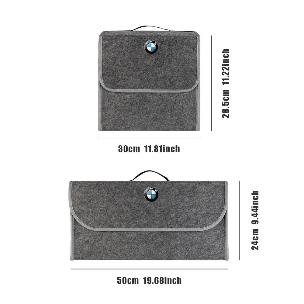 XWOWN1 Car Trunk Storage Bag Leather Camping Box Collapsible Auto Emblem Organizer Accessories for BMW M Performance E36 E60 E90 E46