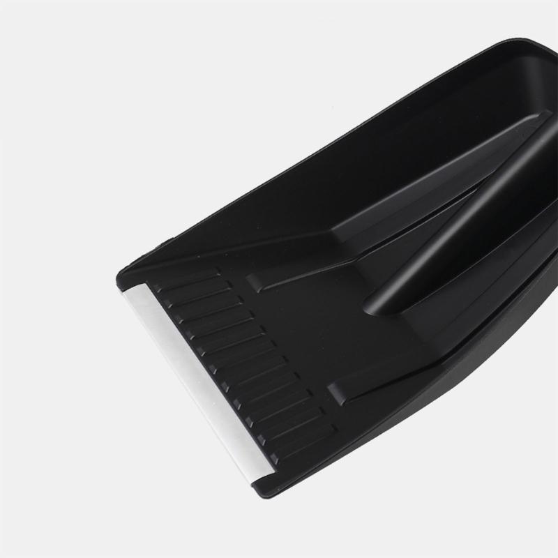 Vehicle Snow Shovel with Curved Shovel Head and Reinforcing Ribs, 3-in-1 Telescoping Tool for Snow Clearing, Ice Scraping, and In-Car Storage