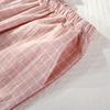 Spring-Summer Lightweight Plaid Sleep Pants - Unisex Cotton Pajamas for Indoor & Outdoor Wear