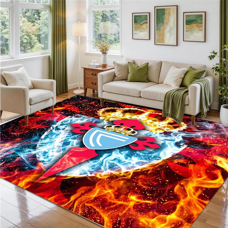 Celta Vigo FC Design Crystal Velvet Rug Soft Decorative Mat for Bedroom Entrance