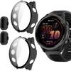 Compatible for Garmin Forerunner 570 Case with Dust Plug, Lamshaw Case with Tempered Glass Screen Protector + Dust Plug Compatible with Garmin