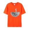 Astronaut Moon Hemisphere Men's 100% Cotton Short sleeved Fashion Women's T-shirt Casual Street Clothing