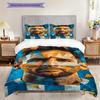 Retrato Artístico de Lionel Messi Juego de tres piezas (1 * funda nórdica + 2 * fundas de almohada, sin núcleo) Juego de ropa de cama plano 2D Funda de edredón y funda de almohada