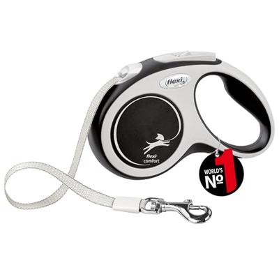 Flexi New Comfort Tape Small (for Dogs Under 15kg), 5m, Black [Dog Lead]