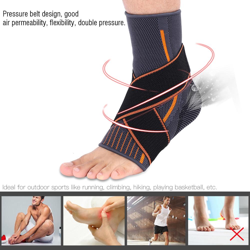 Ankle Support Brace Compression Breathable Foot Elastic Guard Strap (S for Woman)