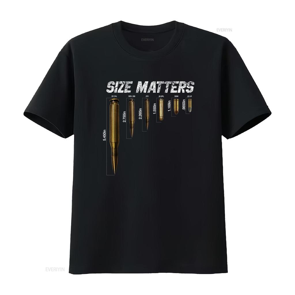Size Matters Bullets T Shirt Vintage Washed Graphic Comfortable Casual Versatile Unisex Soft Fashion Slightly Streetwear