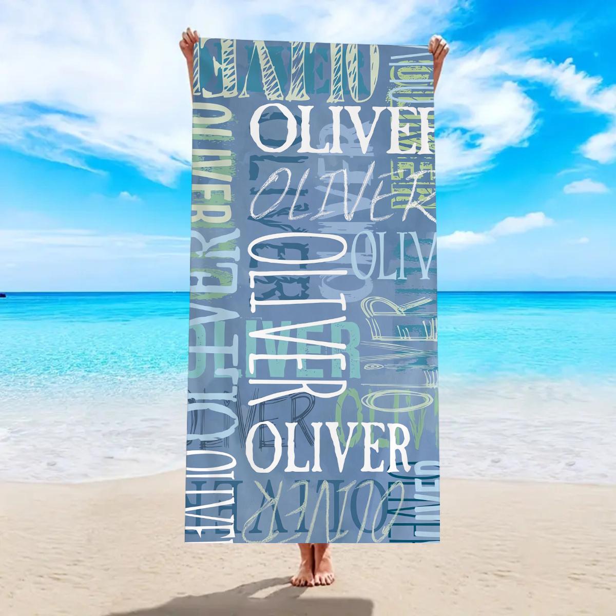 

1pc letter beach towel, multifunctional beach towel for outdoor sports, vacation, swimming, gym, shower room W30*H60(CM)