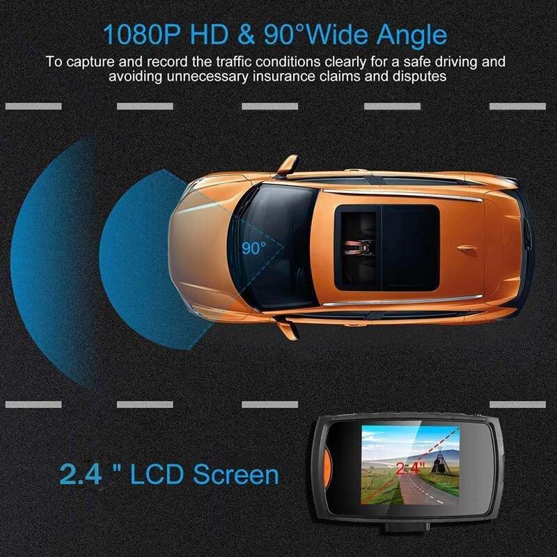 2.4-inch In-car DVR Dash Camera, Wide-angle Night Vision HD Video Recorder, Suitable for All Car Models.