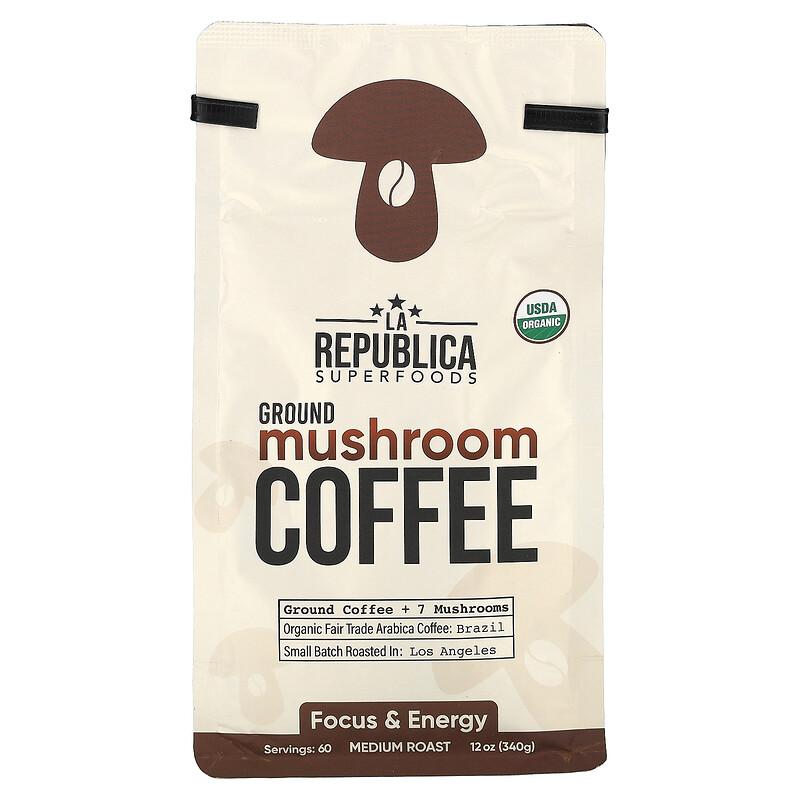 Ground Mushroom Coffee, Medium Roast, 12 Oz (340 G)