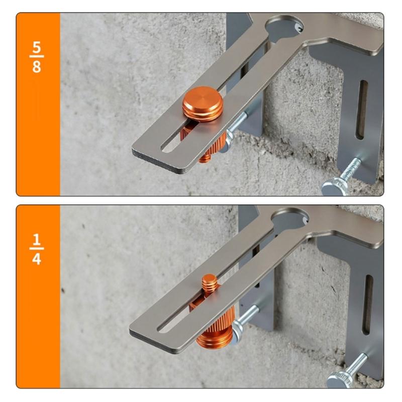 Heavy Duty L Shaped Aluminum Wall Mount Bracket for Level Tool Screw Locking Wear Resistant Design