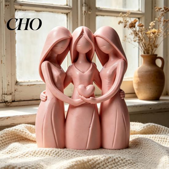 Delicate Detail Figurine Sisters Friendship Statue 3D Printed 3 for Living Modern Minimalist Sculpture Room Office Dorm Apartment Home Decor Heartfelt