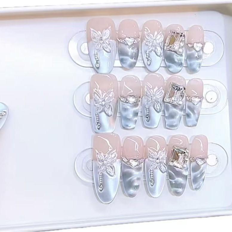 Ručně vyráběný pancíř, Chladivé jarní a letní vlny, Hvězdy, Trojrozměrná ručně malovaná motýlí čistá manikúrní nálepka