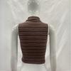 European and American Summer Retro High Neck Striped Slim Fit Vest