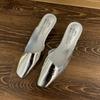 Elegant Square Heel Designer Slippers Women Comfortable Square Toe Slide Sandals Fashion Party Backless Dress Shoes for Ladies