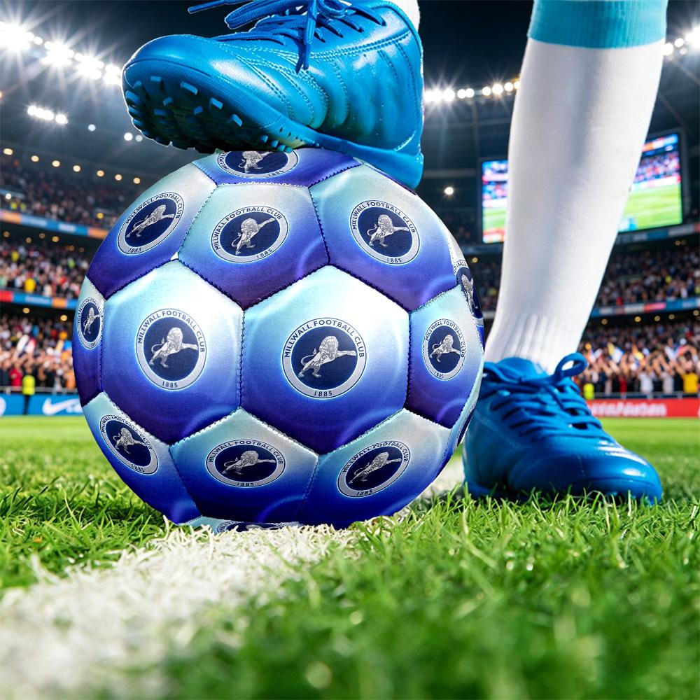 Millwall FootballPrinted Size 5 Soccer Ball, Anti Slip Adult Match Football Souvenir for Football Fans