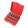 Набор из 14 головок E-Torx Star с футляром 1/4, 3/8, 1/2 дюйма. Набор торцевых головок с внешним шлицем E4-E24