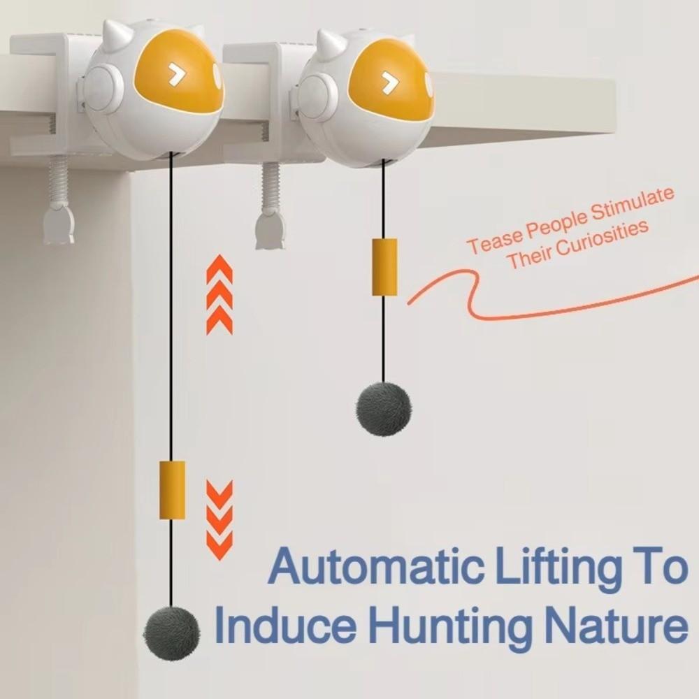 Self Playing Electric Cat Toy Hair Balls Training Interactive Cat Teaser Up Down Motion Intelligent Lifting