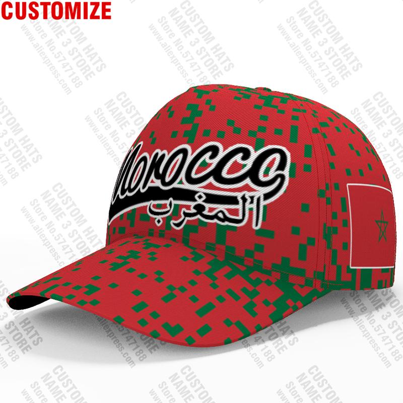Morocco Youth Diy Free Custom Made Name Number Photo Mar Casual Hat Nation Flag Ma Kingdom Arabic Arab Country Baseball Cap