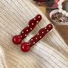 Red Retro Hair Clip Polka Dot Duckbill Hair Clips Sweet Bangs Clip  Hair Styling Accessories