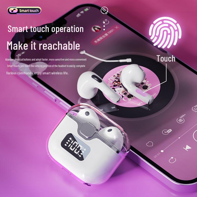 S66 Macaron Wireless Bluetooth Headset with Transparent Display & Noise Reduction