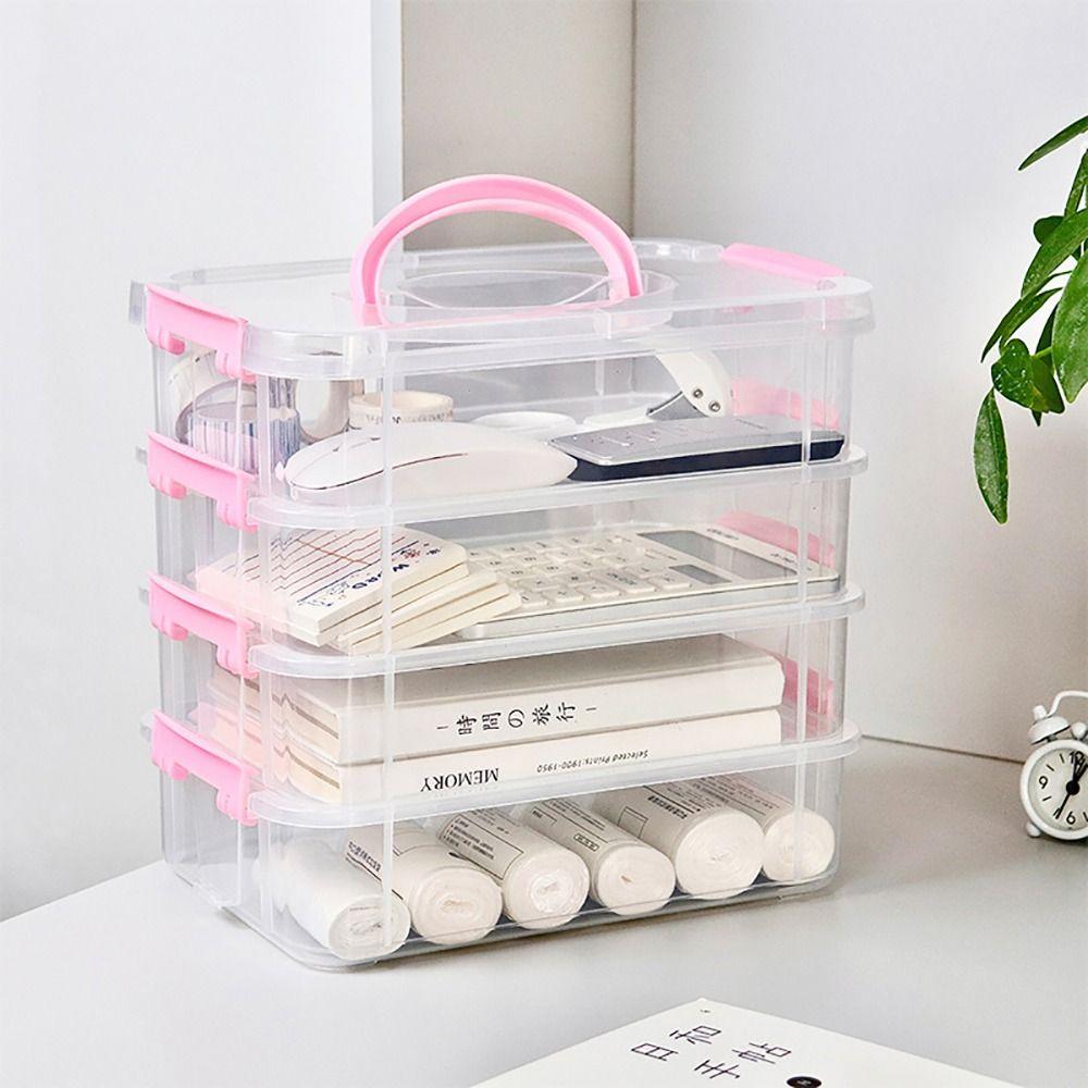 1Pcs Transparent Makeup Organizer Box Drawer Table Jewelry Container Bins Desk Storage Organizer