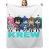 Funneh And The Krew Family Blue Throw Blanket Cozy Sofa Blanket for TV Watching Napping