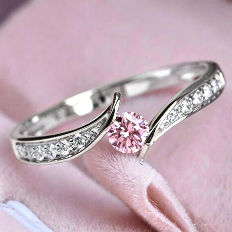 Minimalist Engagement Wedding Rings for Women Round Cubic Zirconia Simple Elegant Female Accessories 2022 Fashion Jewelry