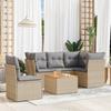 VidaXL Garden Lounge Set with Cushions 6 Pcs Beige Braided Resin 3223644