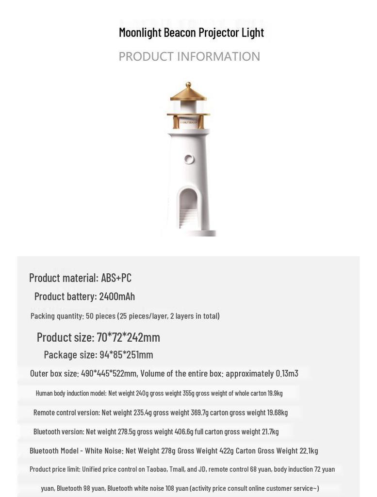 Moonlight Atmosphere Projector: Bluetooth Body-Sensing Night Lamp with Remote Control