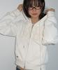 Ronron Applique Logo Hooded Zip Up White