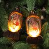 Vintage Christmas Night Light Decoration With Retro Gold Santa Figurine For Festive Home Decor