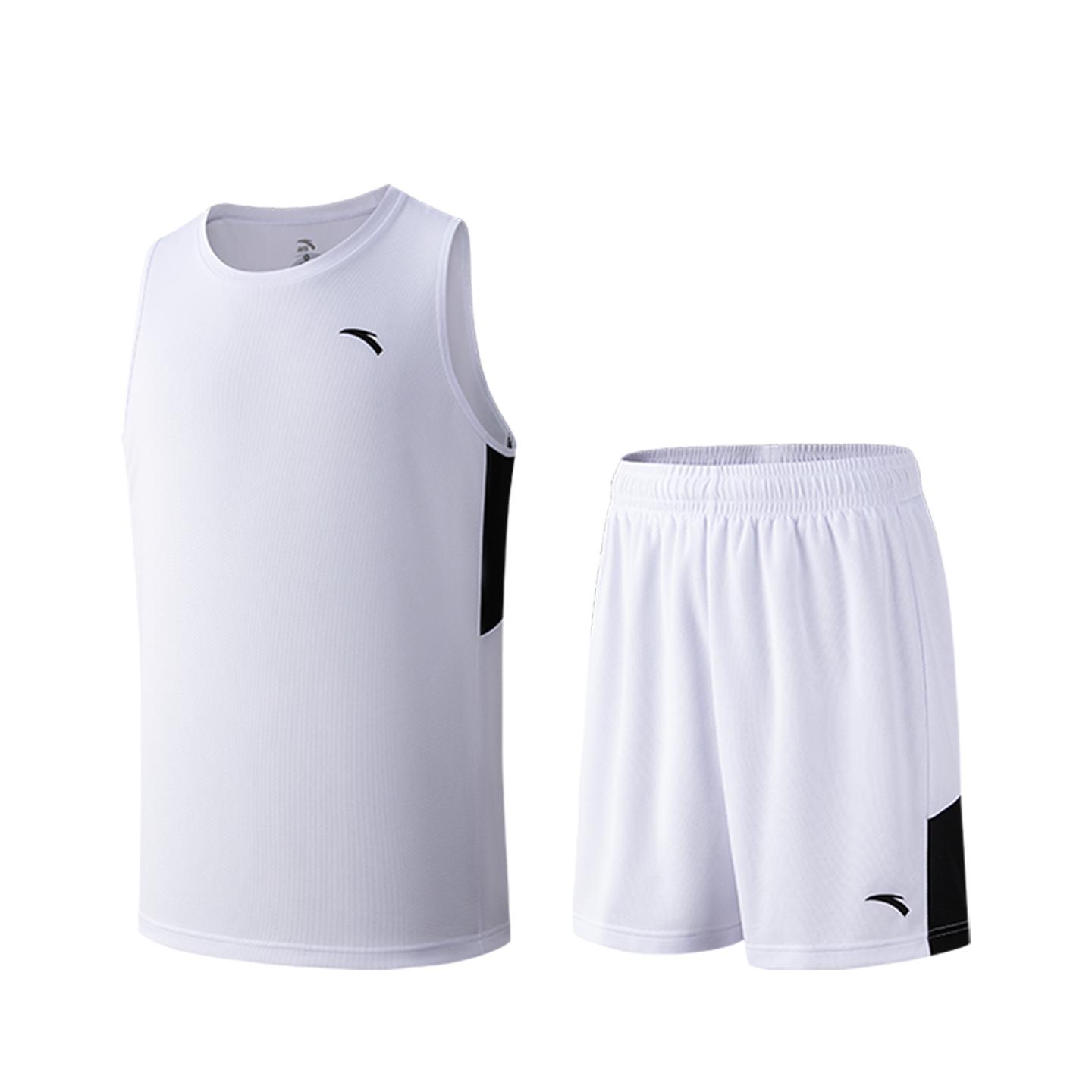 

Anta Logo Breathable Moisture-Wicking Quick-Dry Sports Fitness Running Professional Training Tank Top Shorts Basketball Set Men sportswear 952621205-1 S