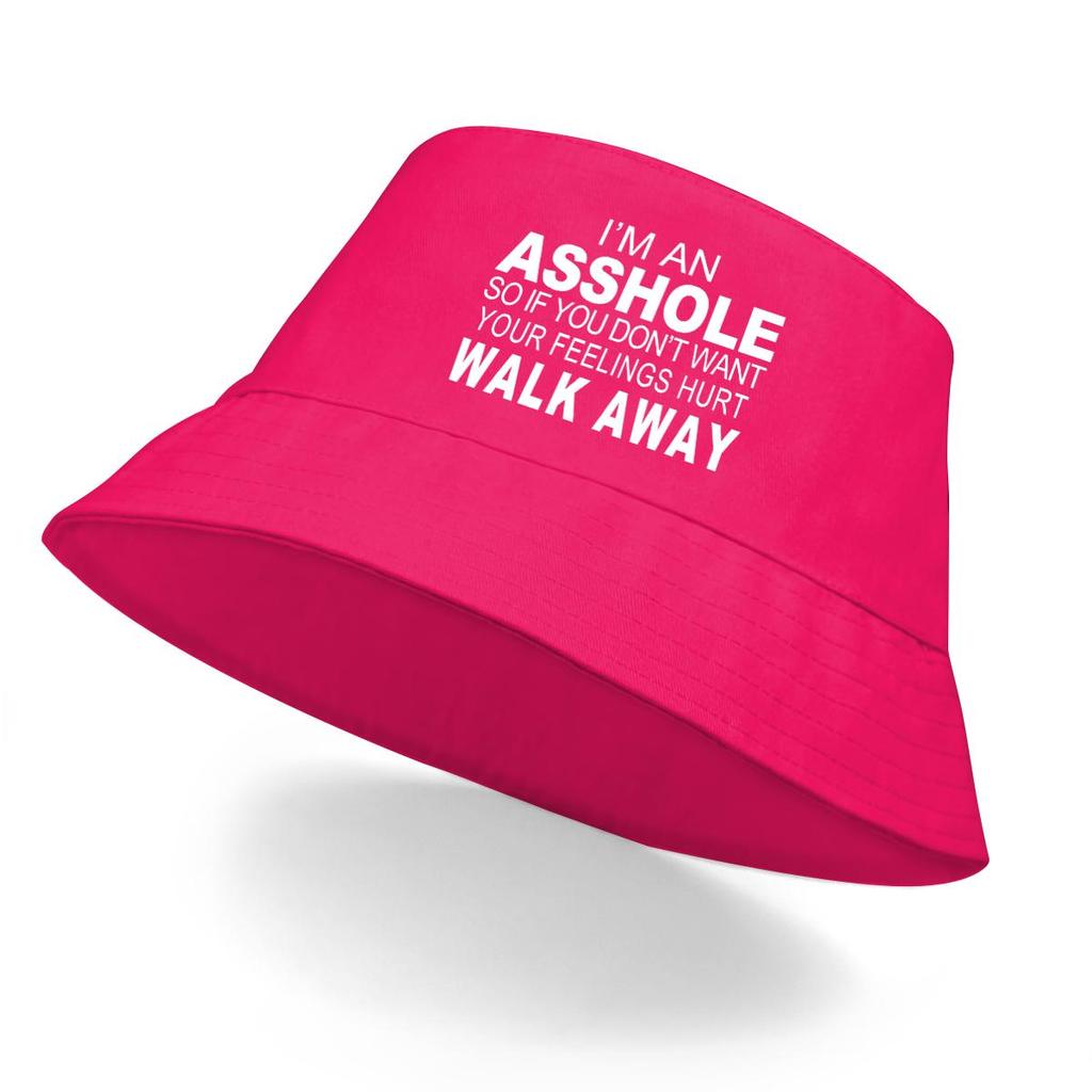 Cappello a Secchiello con Stampa "I'M AN ASSHOLE", Cappello da Uomo Primavera Reversibile Moda Cappello da Pesca
