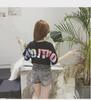 Women's 2024 Summer Korean Style Loose Letter T-Shirt - Short Sleeve, Plus Size, Trendy Half Sleeve Top for Students