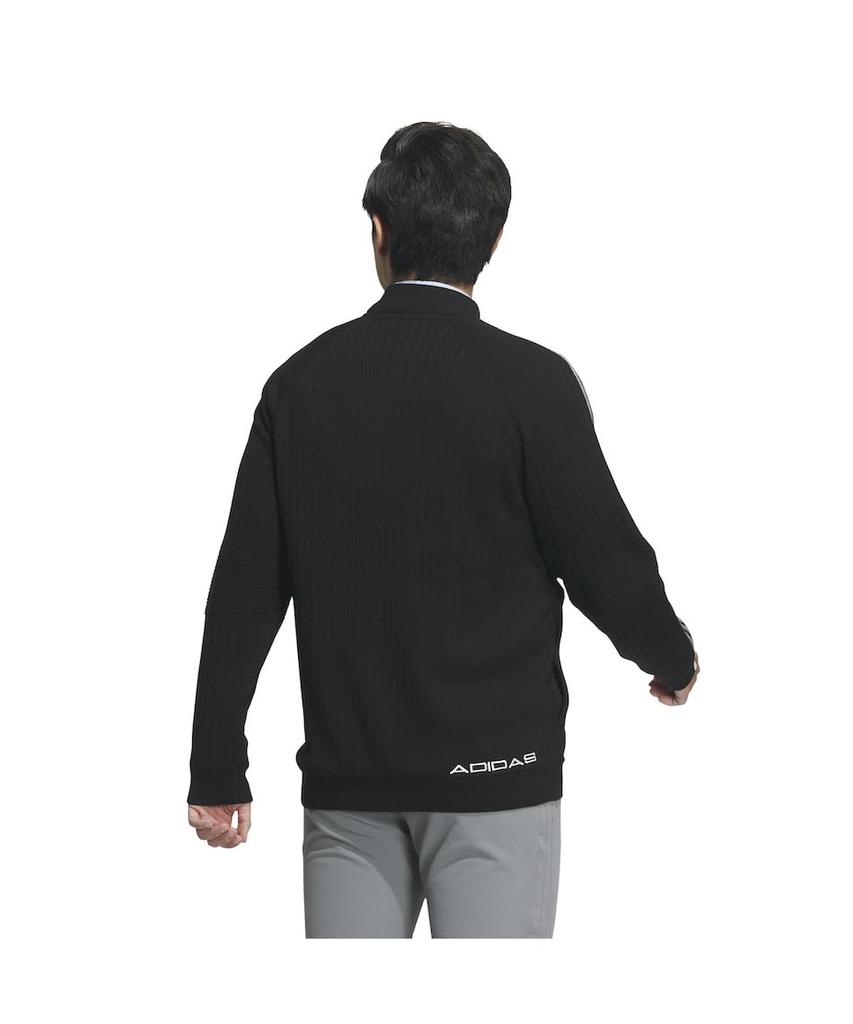 Sweter z podszewką wiatroodporny z długim rękawem Three Stripes Biały [Adidas] Odzież środkowa (Sweter, Bluza) J/L