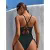 Women's One Piece Swimsuit Solid Color Beachwear Lace Up Side Design Adjustable Straps Padded Cups Swimwear