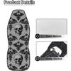 Gothic Skull Car Seat Covers Highback Bucket Seat Cover Universal Front Bucket Seat Cover,2pcs Universal Fit, Halloween Bat Auto Accessories