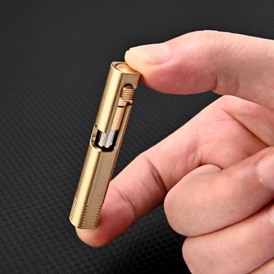 Creative Mini Brass Pocket Pen - Portable Travel Ballpoint Signature Pen