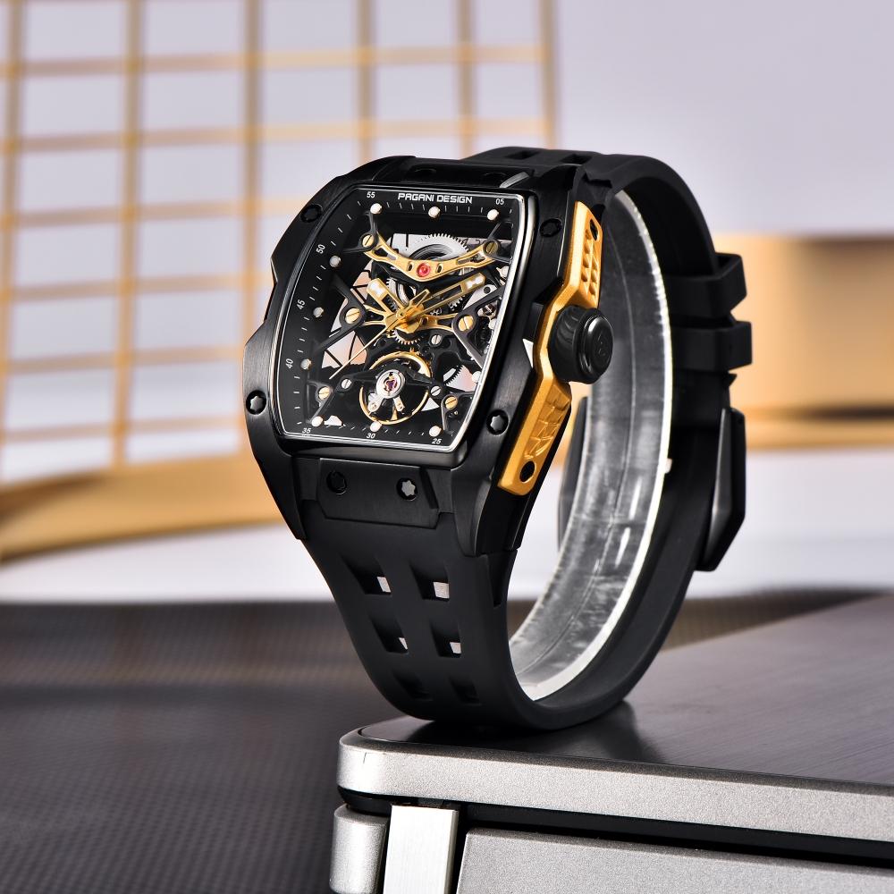 PAGANI DESIGN 42MM New Alien Hollow Back Transparent Movement Luxury Men Watch Sapphire Glass Automatic Men Watches For Men