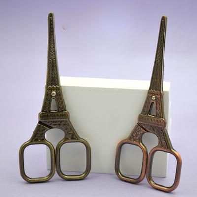 1 pz Forbici da tè in acciaio inossidabile retrò Torre Eiffel per la casa Cucito Ricamo Forbici da tè multiuso