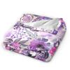 Watercolor Jewel Garden On Purple Warm Blankets  Child Plush Throw Blanket Fashion Home Decor Flannel Bedspread Sofa Bed Cover